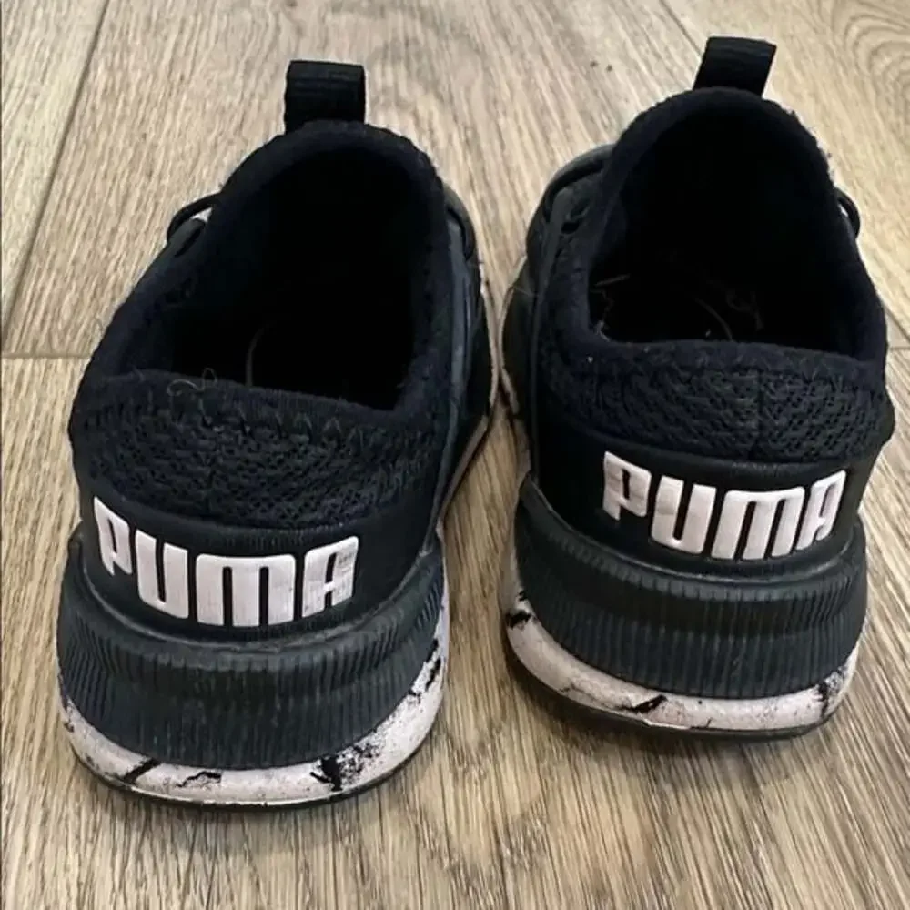 PUMA Pacer Marble Black & Pink Toddler Girls Sneakers Size 8